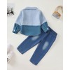 NZRVAWS Baby Boy Clothes Toddler Clothing Blue Block Pocket Shirt