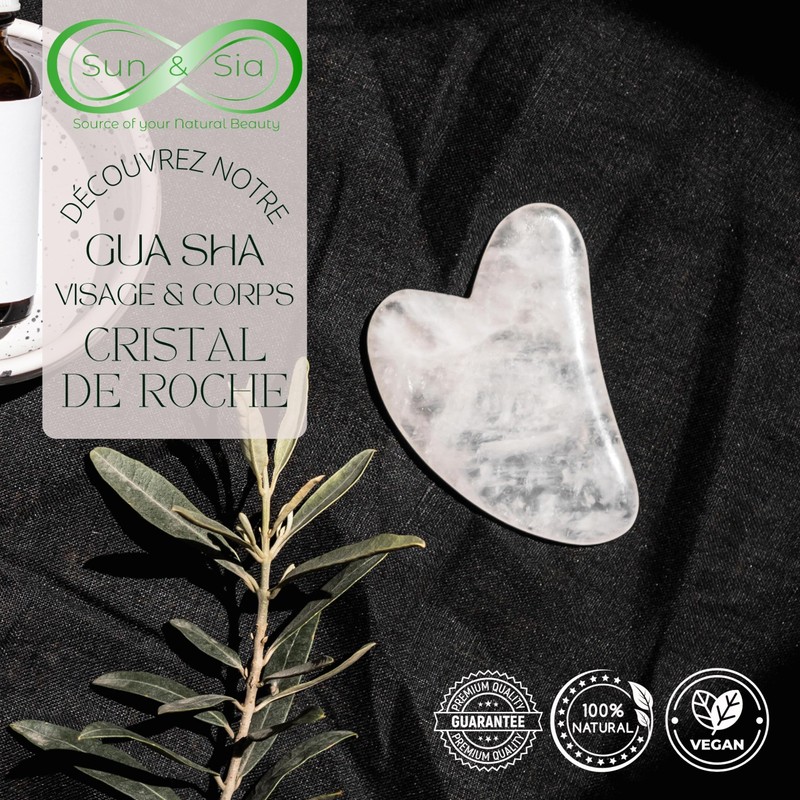 Gua Sha Crystal by Roche Masseur Face without Chemical Treatment,