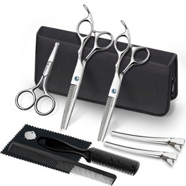 Hair Scissor Scissor Set, Fcysy Professional Barber Scissor Haircut Scissor Kit, Hair Cutting Scissor Salon Blending Scissor Hairdresser Scissor for Women Men Pets