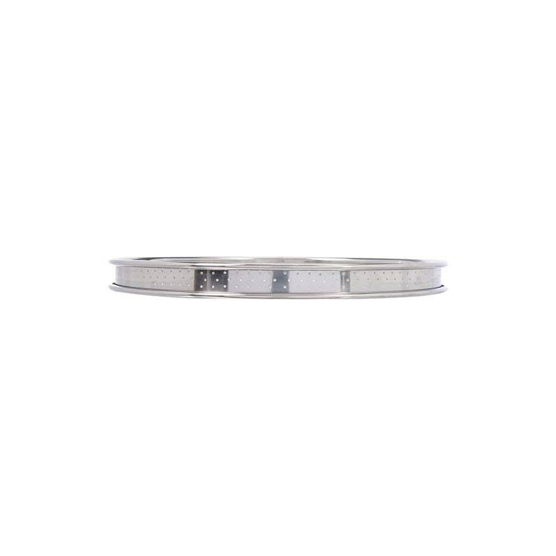 De Buyer Stainless Steel Round Tart Ring with Perforated Rounded-Off