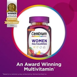 Centrum MultiGummies Multivitamínico/Multimineral para Mujeres con Vitamina D3, Vitaminas B y Antioxidantes Sabor Frutas 170 Gomitas