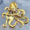 Unbranded Iridescent Rhinestone & Crystal Goldtone Octopus Brooch / Pendant