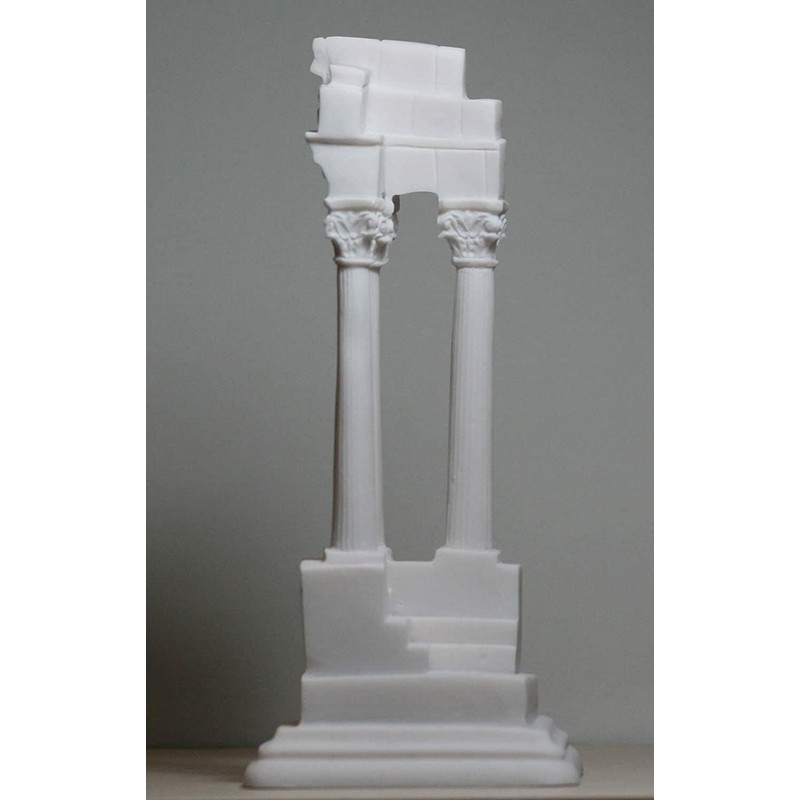 Ruins Columns Corinthian Ancient Greece Cast Marble Statue Sculpture