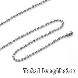 6M Stainless Steel Ball Chain BetterJonny 3.2mm Extension Chain with Metal Beads with 20 Matching Pins Stainless Steel Chain Extension Chain