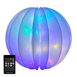Lighted Outdoor Holiday Party Decoration Ball Hanging Tree Light Decoration w/Multicolored Color Changing LED Lights, 3 Timer Modes, 8 Lighting Functions, 18" Prelit Weather Proof Outdoor Decoration