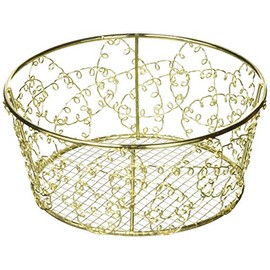 Chidorisangyou Basket, Green, 5.5 x 5.5 x 2.4 inches (14 x 14 x 6 cm), Wire Basket, 89-70GD