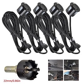 Riloer - Kit de sensor de radar inverso inalámbrico de coche de 12 V de CC, distancia de detección 0.3  2.0 m11.8-79.7 pulgadas, sensor de...         