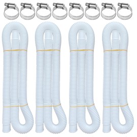 Pool Hoses for Above Ground Pools, 4 Pack 1.25 x 59 Inch Pool Filter Pump Hoses, Compatible with Intex Pool Filter Pump 607, 637 With 8 Metal Clamps(4)