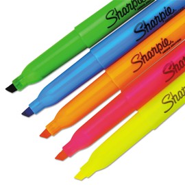 Sharpie 27075 Accent Pocket Style Highlighter Chisel Tip Assorted Colors 5/Set