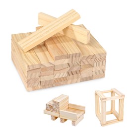 SZSMW Pack of 40 Wooden Blocks - Wooden Crafts - Wooden Blocks for Crafts - Suitable for Carving Exercises, DIY Decoration, Model Making, etc., Can Be Used for Various Projects (11 x 2.2 x 0.8 cm)