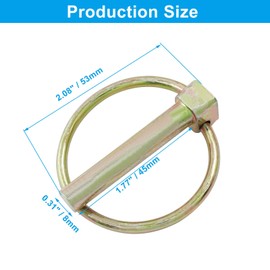 LifCratms 12 PCS 5/16 Lynch Pin, Linch Pin with Ring, Shaft Locking Pin Heavy Duty Lynch Pin Assortment Kit for Farm Tractors Trailers Trucks Mowers Trolley Horsebox (8x45mm)