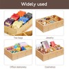 Tea Bag Organizer for Drawer,Bamboo Divided Tea Bag Container,Tea Bag
