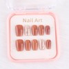 Handmade Nail Tips, Medium Square, Amber, Sparkling Popular Design, 10