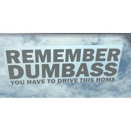 Remember Dumbass You Have To Drive This Home funny car sticker decal:_20"_Blue
