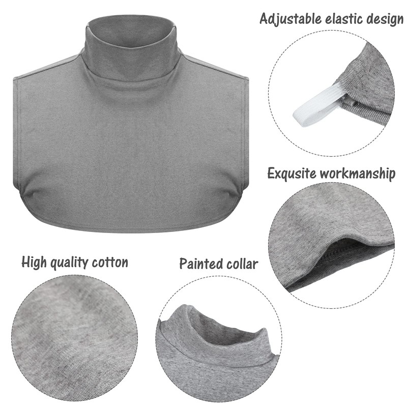 6 Pieces Fake Turtleneck Dickey Collars Half Top Mock Blouse