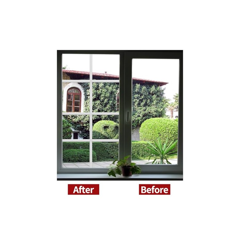 5 Rolls Total 32.8ft Window Grille Inserts Grid Kit Self