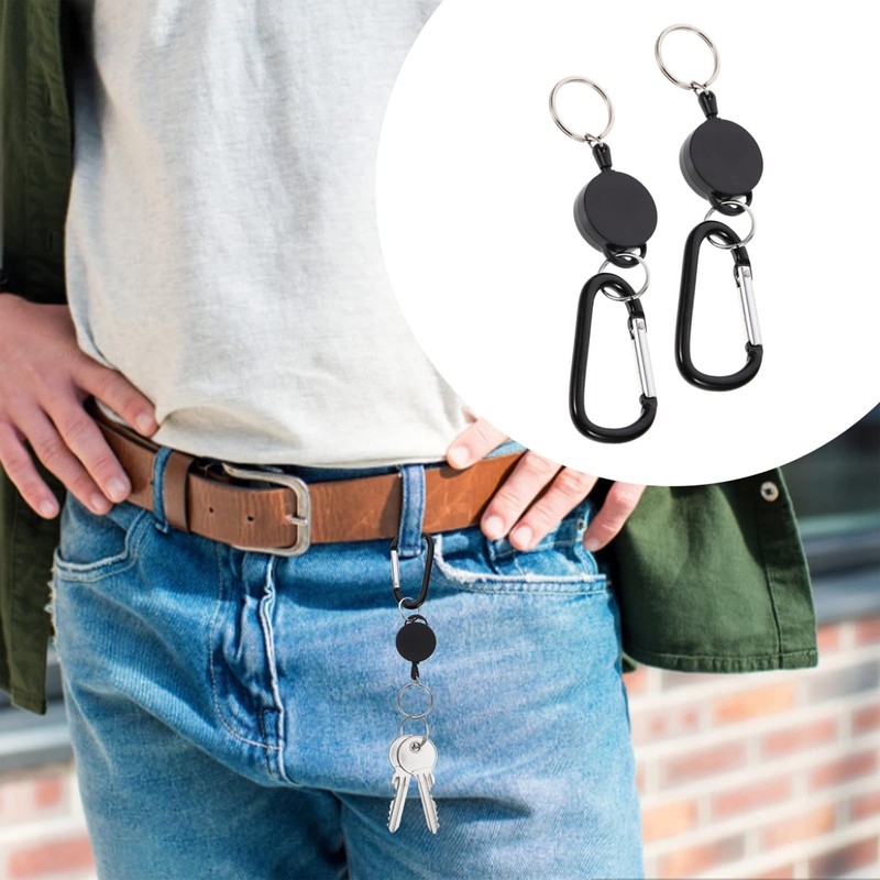 Roontin Retractable Badge Reels - Heavy Duty Extendable Key Chain