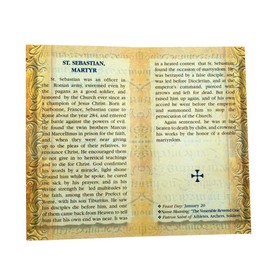 William J. Hirten Deluxe Catholic Holy Card with Traditional Prayers (Saint Sebastian)