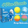The Smurfs Bath Bombs with Action Figures-Brainy, Handy Smurf, Blossom,