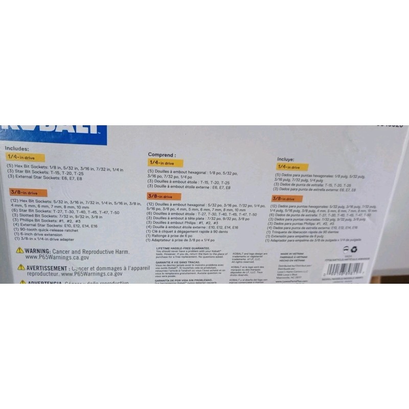 Kobalt Pro90 3/8" Drive Flathead/Hex/P