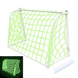 caichuxiye Glow in The Dark Soccer Net,Luminous Soccer Goal,Soccer Goals for Backyard,Soccer Net Replacement,12x6 and 6'x4 Soccer Goal Net Replacement,Post Not Included. (Green, 6 * 4 * 3.2)