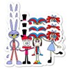 The Amazing Digital Circus Cast Sticker Set of 3 stickers