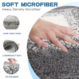 Microfiber Bath Mat, Extra Soft and Absorbent Non-Slip Bath Mat Machine Washable Bathroom Mats, Bath Mats for Bathroom Bath Mats for Bathroom,20 x 30 Grey