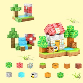 ANTROBIN Pack of 64 Magnetic Building Blocks, Children's Toy for Boys and Girls from 3 Years, Build Magnets World Set