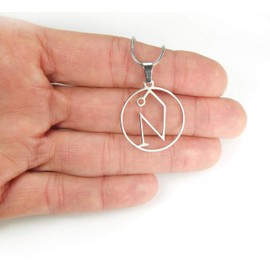 Sigil of Archangel Uriel Necklace, 20" Stainless Snake Chain with Powerful Saint Ariel Uriel Angel Sigil Charm Pendant