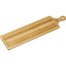 Wilmax WL-771009, 18" X 4.75" Food Serving Bamboo Tray, Wooden Steak Barbecue Platter, Natural Wood Tasting Flight Board, Appetizer Snacks Dessert Fruit Cheese Dish