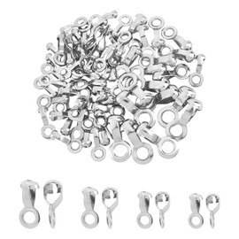 NBEADS 70 Pcs Ball Chain Pull Loop Connectors, Fit for 2.4mm/3mm/4.5mm/6mm Real 304 Stainless Steel Ball Chain Ceiling Fan Lamp Pull Loop Chain Connectors Jewelry Clasp Findings Fan Pull Chain