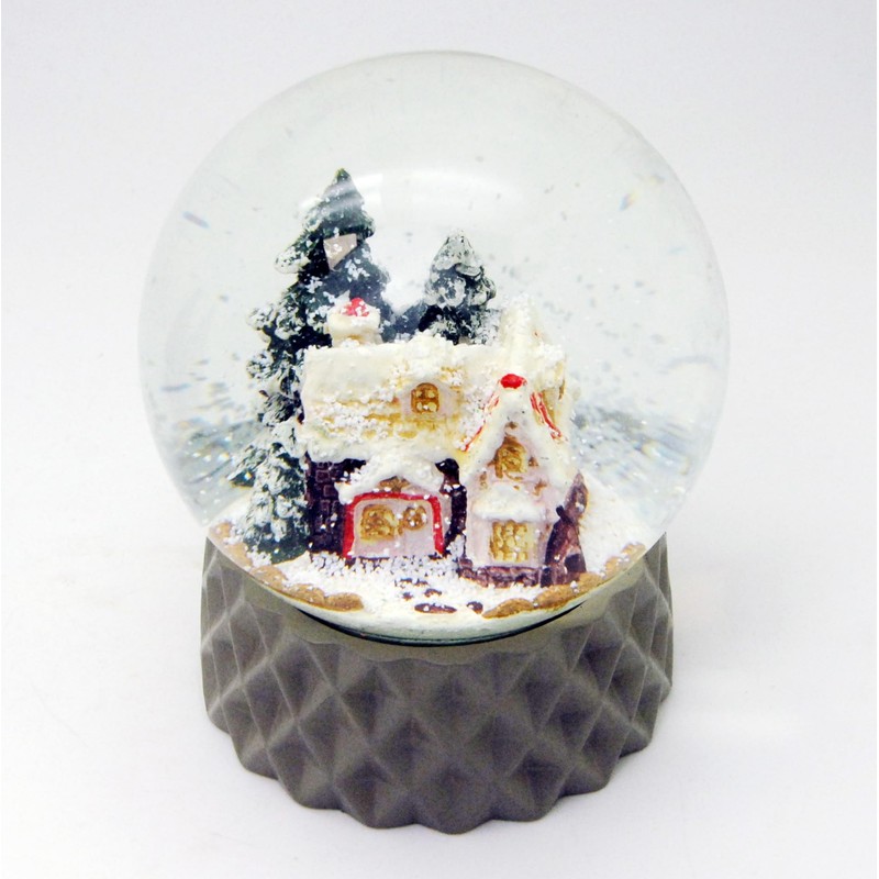 Snow globe sugar baker's house winter forest base beige sand