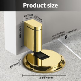 Yagman 2 Pack Windproof Door Stoppers Indoor Adjustable Safety Bottom of Door Holder No Drilling Heavy Duty Mechanical Floor Door Stop with Screws and Adhesive Matte Black 87006-MB-2