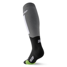 CEP - Long Ski Socks with Compression for Men, Improved Blood Circulation, Faster Recovery, Bubble-Free & Durable - Lightweight Ski Socks for Beginners and Advanced Users, grau / schwarz