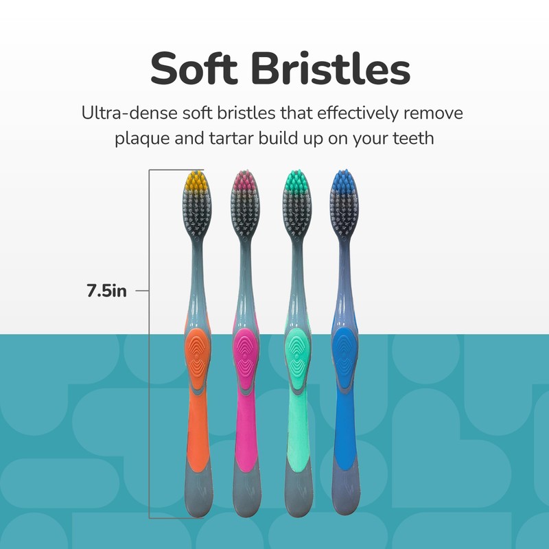 BioSwiss ErgoFlex Toothbrushes, Pack of 12 Manual Toothbrush Set with