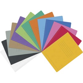Conipa® 13 x File Folders with Labelling Field DIN A4 Assorted Colours (Set) Made of Cardboard (375 g/m²) - Stapler & Folder for School and Office - Notebook Folder Organisation Made of Extra Sturdy