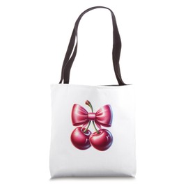 Coquette Bows with cherries Cute Coquette girl Tote Bag
