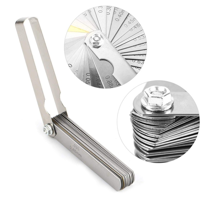 Universal Feeler Gauge Set Stainless Steel Thickness Gauge 32 Blades