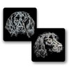 Fractal Artworks Sprocker Spaniel Coaster Set with Fractal Art Design.