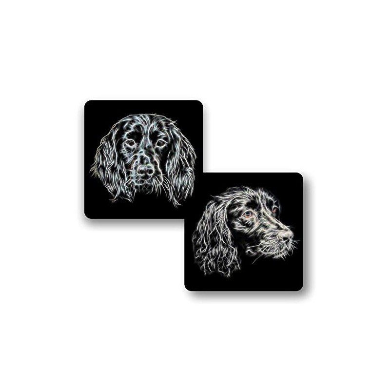 Fractal Artworks Sprocker Spaniel Coaster Set with Fractal Art Design.