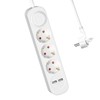 Mehrfachsteckdose mit USB, Realmade 3 Fach Steckdose, Verlängerungskabel Weiß 1,5m