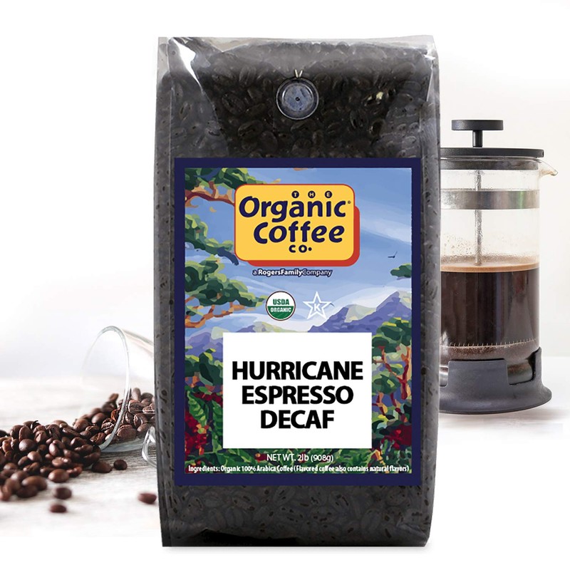 Organic Coffee Co. DECAF Hurricane Espresso Whole Bean Coffee 2LB