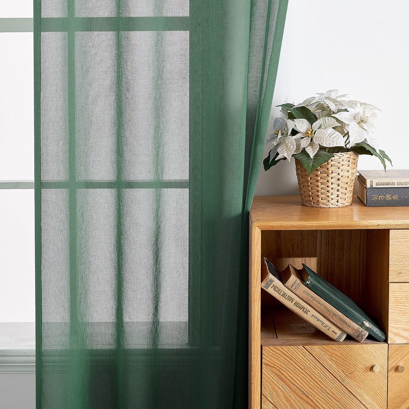 EMEMA Set of 2 Sheer Voile Curtains with Eyelets Transparent