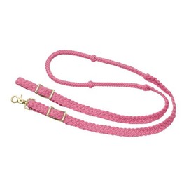 Tough 1 Knotted Cord Roping Reins, Pink