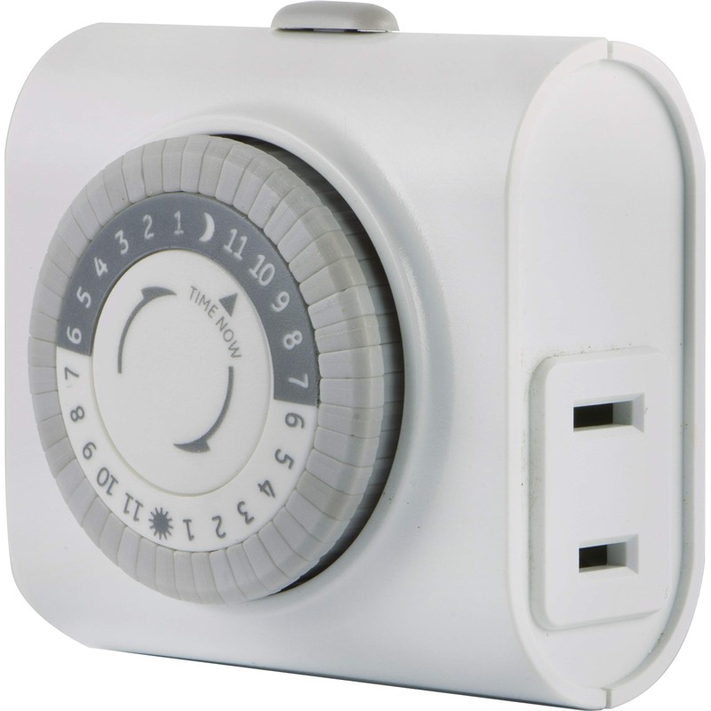 GE Mechanical Polarized Outlet Timer, Single Plug with 2 Prongs,