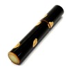 Japanese Bamboo Lacquered Toothpick Case (Portable), Gold Foil (1. Black)