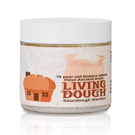 Living Dough - 75 Year Old Einkorn Wheat Flour Ancient Grain Sourdough Starter Culture - Active & Live Organic Sourdough Starter for Baking - For Artisanal Bread, Pizza Dough, Waffles & More