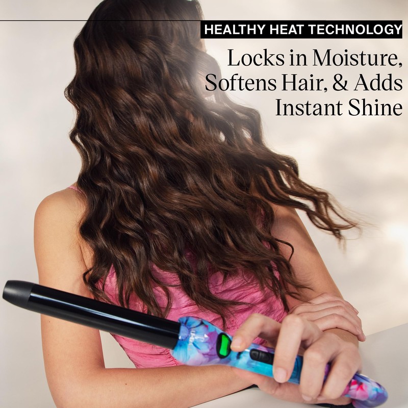 Eva NYC Healthy Heat Clip-Free Curling Wand, Tourmaline-Infused Hair Curler