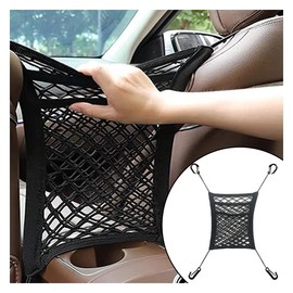 Universal Car 3-Layer Mesh Organizer Bag, Auto Seat Back Net Pocket Car Stretch Net Storage Pocket, Car Kids Pets Backseat Net Barrier, Tissue Purse Holder Netting for Car, SUV