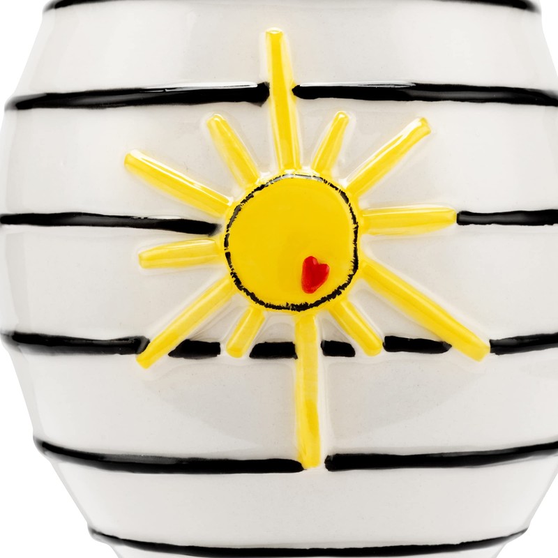 Demdaco - Jarrón Decorativo con diseño de Rayas Blancas y